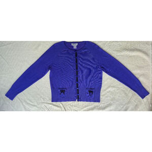 Pendleton Purple Cardigan Sweater Women Med Romanric Silk Cashmere Luxe EUC